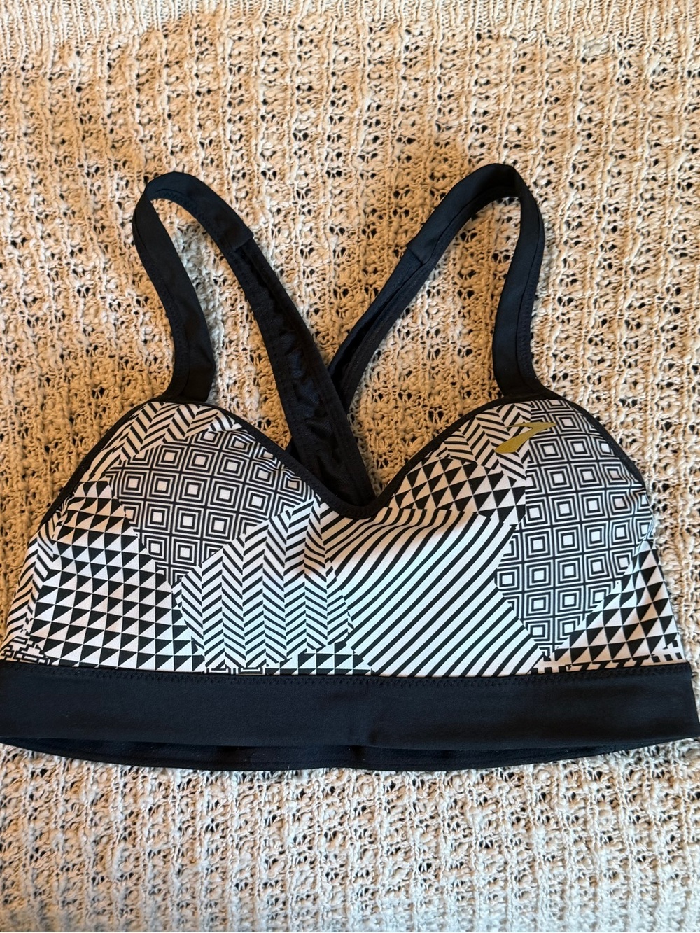 Brooks Black and White Sports Bra